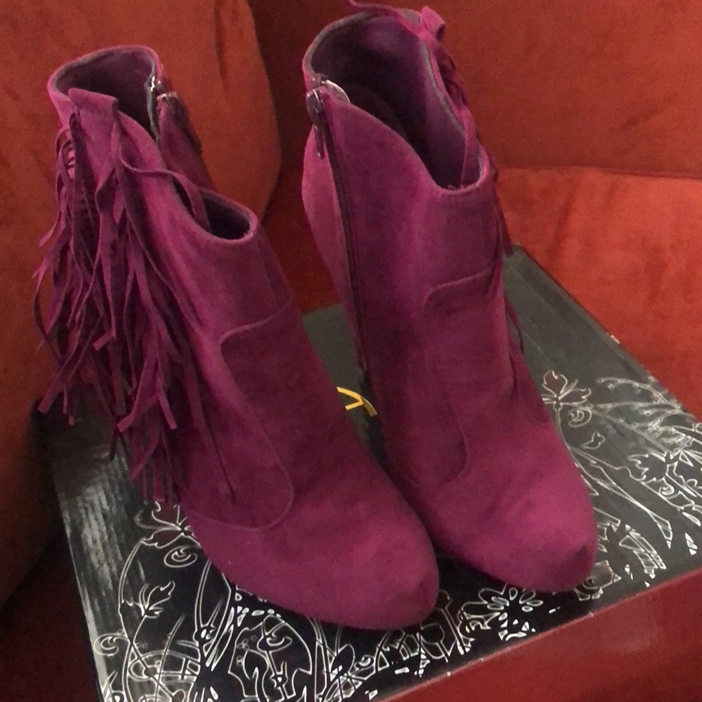 Purple Fringe Booties - Picture 2 of 5